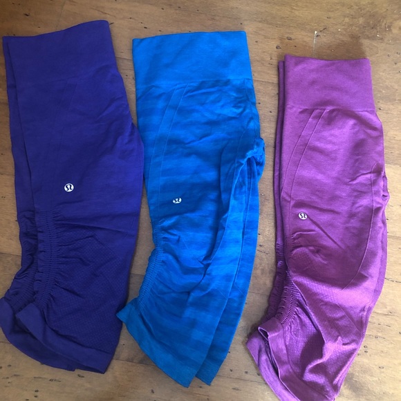 lululemon athletica Pants - 3 pairs Lululemon In the Flow crop leggings
